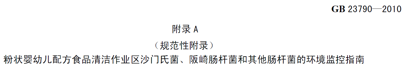 嬰配乳粉生產企業環境微生物監測（二） ——監測項目