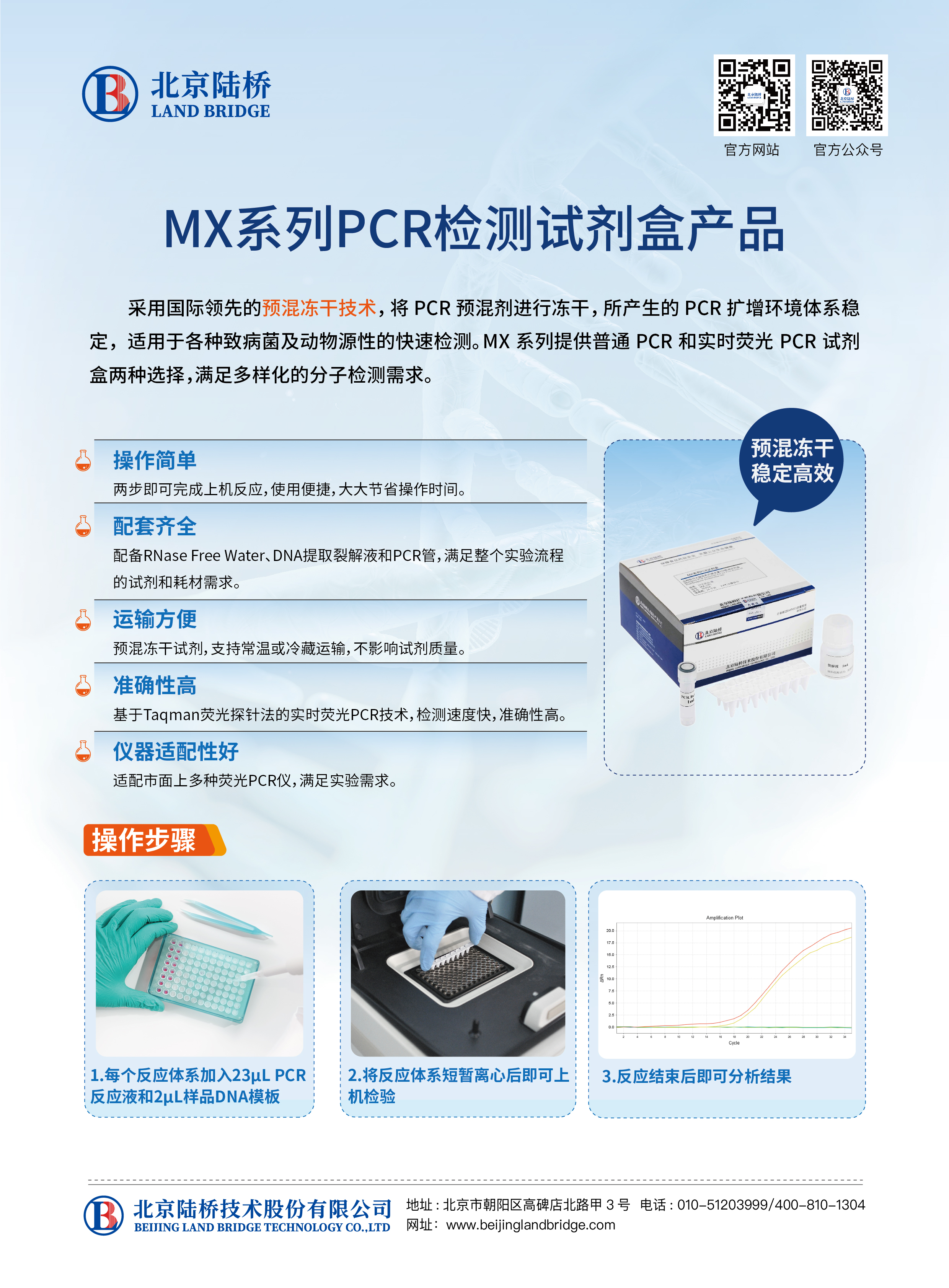 預(yù)混凍干，穩(wěn)定高效——北京陸橋PCR檢測試劑盒產(chǎn)品